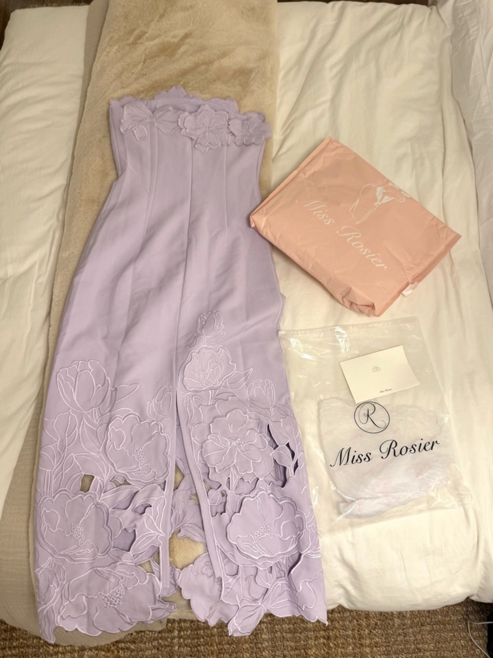 Inga Purple Strapless Floral Embroidered Maxi Dress - Picture 3 of 5